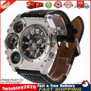 Dual Time Display Quartz Wrist Watch with Thermometer and Compass Black Newly