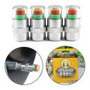 4pcs Car External Detection Valve Cap Tire Pressure Gauge Indicator Monitoring