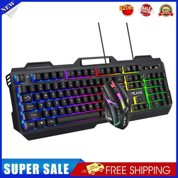 #A Practical Waterproof USB Wired Gaming Keyboard + Mouse Combos Backlit Keycaps