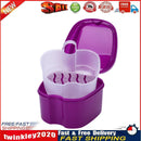 Dental False Teeth Storage Box w/Hanging Net Container Organizer (Purple) Newly
