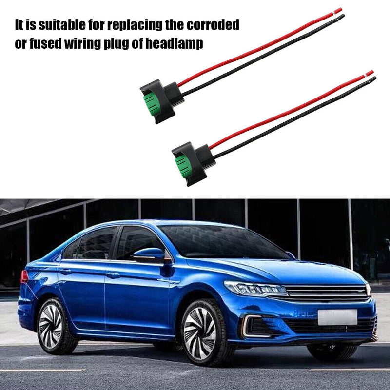 1 Pair H11 H8 881 Female Adapter Wiring Harness Sockets Wire for Car Headlights