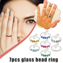 7PCS Stress Creativity Anxiety Ring Beaded Jewelry Rotate Beads Rings, E1G9