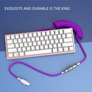 Mechanical Keyboard Aviator Aviation Connector Coiled Type-C Cable (Purple)