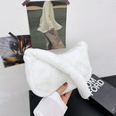 Women Fashion Winter Soft Plush Cherry Pattern Printing Underarm Shoulder Bags