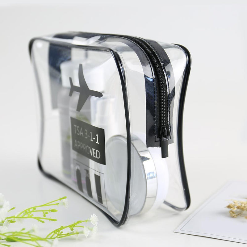 Affeco Unisex TPU Transparent Waterproof Cosmetic Bag Travel Makeup Organizer