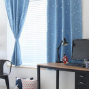 Stars Blackout Curtain Living Room Window Blind Shading Screen Drapes(Blue)