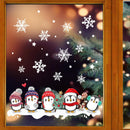 Christmas Penguin Window Glass Stickers Mirror Stickers Snowflake Wall Door~