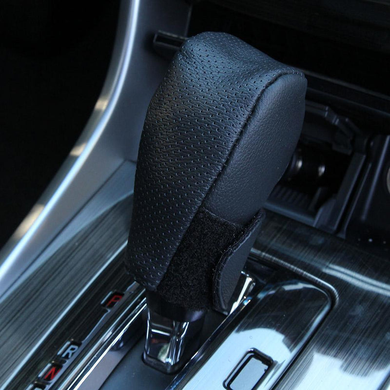 Black Synthetic Leather Car Auto/Manual Gear Shift Knob Protective Cover Newly