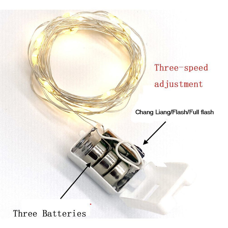 Wire Christmas Garland Lamp Outdoor String Lights Fairy LED Decorative Light