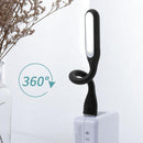 LED USB Lamp Mini Portable Laptop Book Reading Desk Night Lighting (Black)