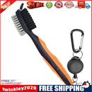 Retractable Golf Club Brush Groove Cleaner w/ Clip for Irons Woods (Orange)