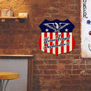 Shield American Flag Retro Metal Plate Tin Sign Plaque Poster Wall Decor
