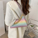 Fashion Sequin Shoulder Underarm Bags Leather Women Thick Chain Handbags Purse