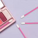 50pcs Disposable Lip Brush Stick Portable Mini Lipstick Applicator (Rose)