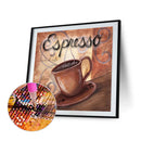 Coffee English 5D Diamond Painting Rhinestone Full Round Drill for Room (B4775)