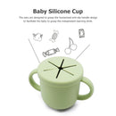 Portable Baby Silicone Cup BPA-Free Leakproof Storage Snack Bottle (Green) Newly