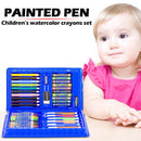 Kid Colored Pencil Crayon Watercolors Pens Drawing Board Set (42pcs Blue) Newly