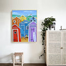 Frameless Oil Paint By Numbers Sea Colorful House DIY Canvas Picture Craft