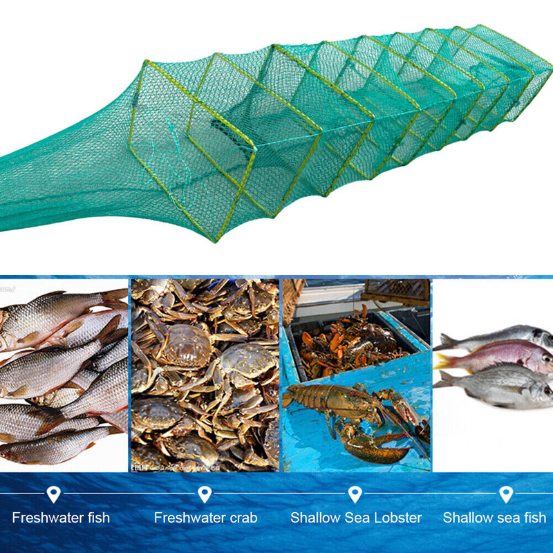 Portable Fishing Net Lobster Cage Foldable Crab Fish Catcher Trap (No.2) Newly