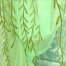 Chic Room Window Curtain Rose Pattern Sheer Voile Tulle Valances Green