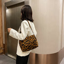 Women Animal Print Shoulder Bag Canvas Casual Travel Handbag Tote (Leopard)