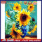 DIY Sunflower Painted On Canvas Artwork Oil Painting By Numbers Kit 40X50cm
