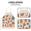 Christmas Printing Kitchen Cotton Linen Apron for Kids Home Cooking Baking Bibs