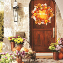 Autumn Artificial Pumpkin Harvest Door Wreath Fall Thanksgiving Decoration:
