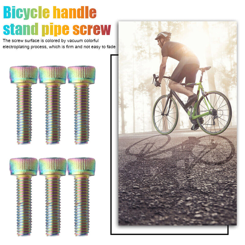 MUQZI 6pcs Bicycle Handlebar Stem Screw M5x18mm Road Bike Fixed Gear Riser
