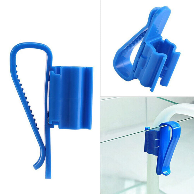 Aquarium Filtration Water Pipe Bucket Clip Tube Flow Control Clamp (Blue) Newly
