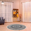 Hand Woven Rugs - Living Room Bedroom Carpet with Tassel (Blue Black 60cm) Newly