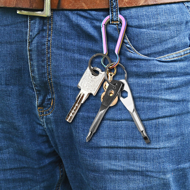 1 Set Stainless Steel Mini EDC Slotted Screwdrivers Keychain Pocket Repair Tools