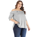 Summer Fashion Women Casual Off Shoulder Tops Loose Solid Color Female T-shirt