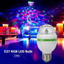 E27 RGB LED Bulb 3W Rotating Crystal Small Magic Ball Stage Party DJ Disco Light