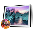 Vanpower 5D Diamond 5D Diamond Embroidered Paintings DIY Snowy Forest Lake Full HSS-K