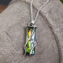 Mosaic Ladies Chain Rainbow Zircon Crystal Rhinestone Necklace Square