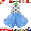 E27 to 2E27 Lamp Holder Converter Socket Splitter Adapter Bulb Base (Blue) Newly