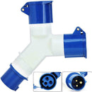 Mains 2Way Electric Hook Up Splitter Y Connector Camping Motorhome Caravan I8N3