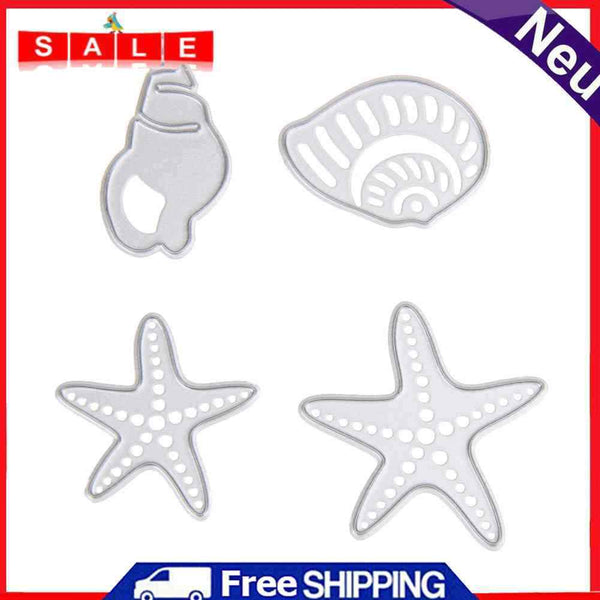 4pcs Sea Shells Cutting Dies Stencils for DIY Scrapbooking/Photo Steel