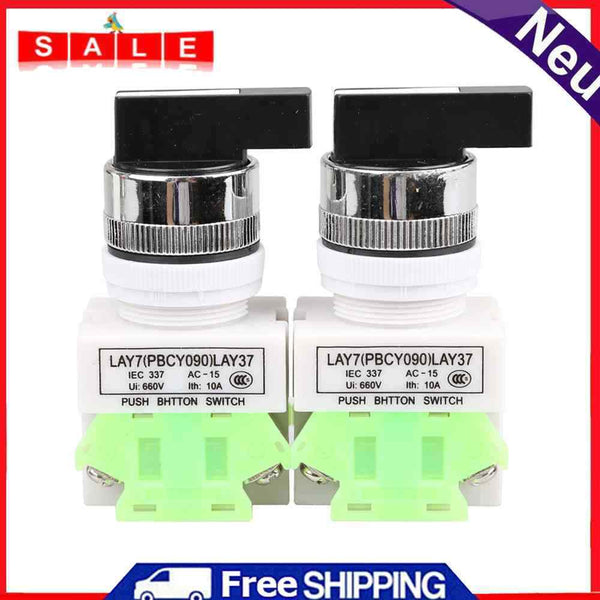 2pcs ON/OFF/ON Rotary Three Position Selector Car Switch Makes Ignition LAY37