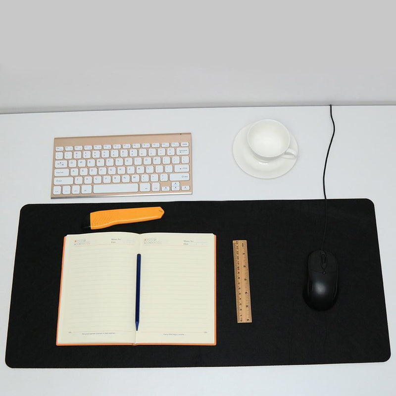 Office Computer Desk Modern Table Mouse Pad Wool Felt Laptop Mat(Black)