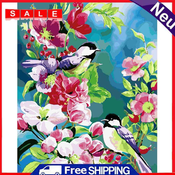 Bird on Branch Partial Oil Paint By Numbers DIY Handpainted Home Decoration Gift