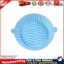 Silicone Air Fryer Liner Non-Stick Fryer Basket Steamers Oil Mat (Blue) Newly