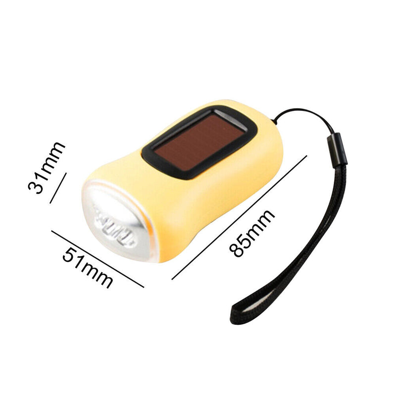 Hand Crank Solar Dynamo Torch Lamp Outdoor Emergency LED Flashlight (yellow