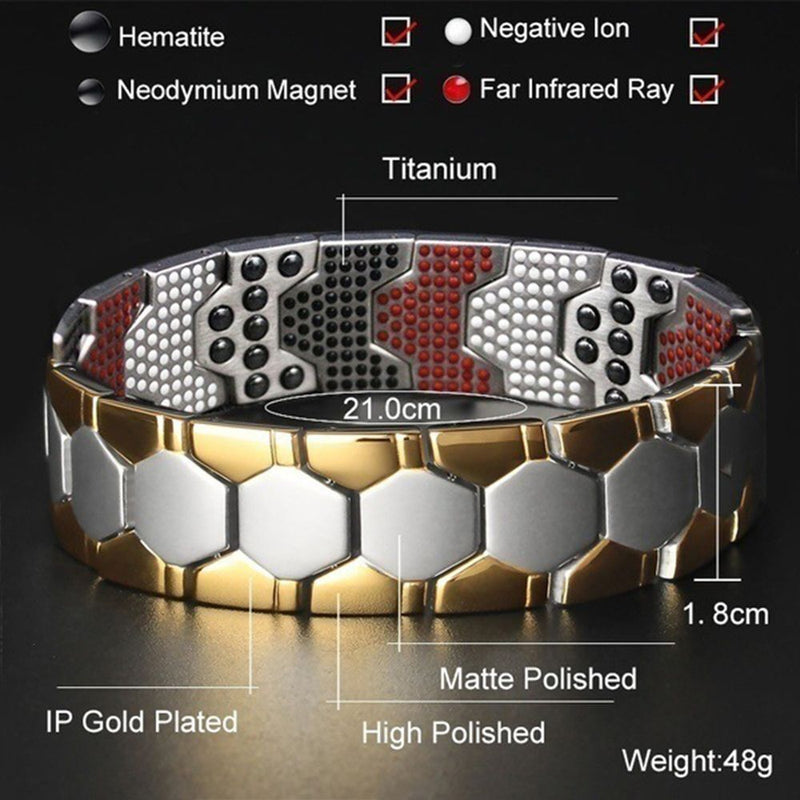 Energy Healing Detachable Bangle Magnetic Therapy Bracelet Black Germanium
