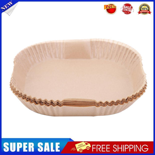 50pcs Air Fryer Parchment Liners Wood Pulp Steamer BBQ Baking Paper (Brown)