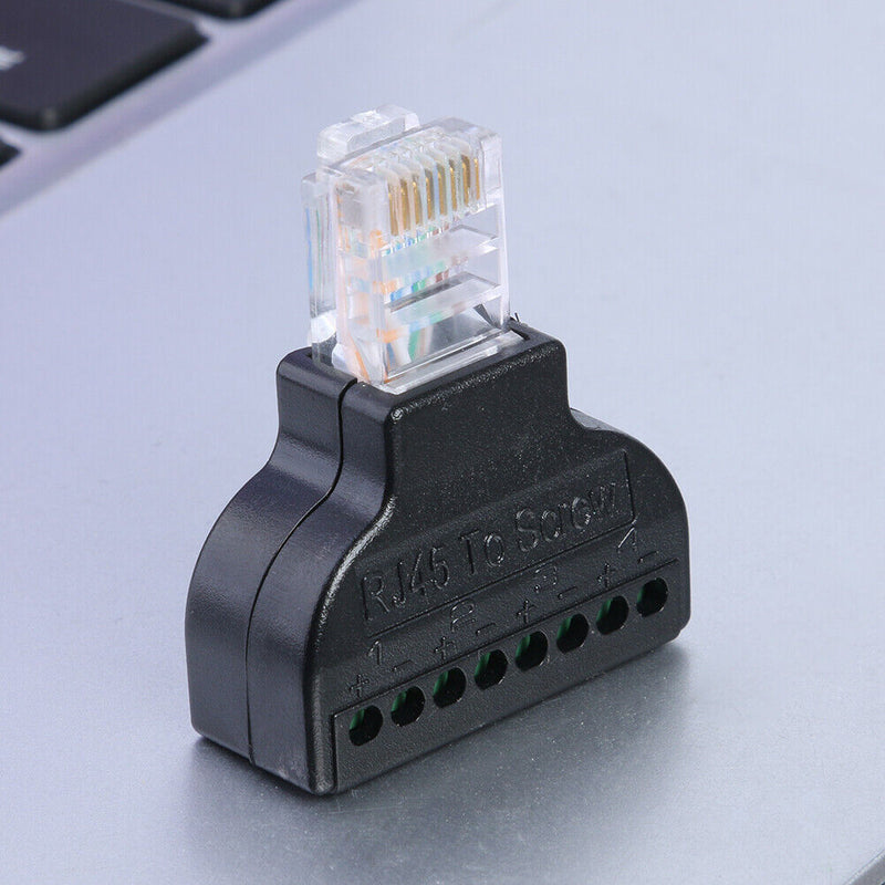 RJ45 Ethernet Male Plug to 8-Pin AV Screw Connector Adapter for CCTV Digital DVR