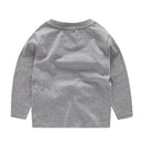 Kids Boys Long Sleeve Cartoon Letter Print T-Shirts Clothes (Grey 90cm)
