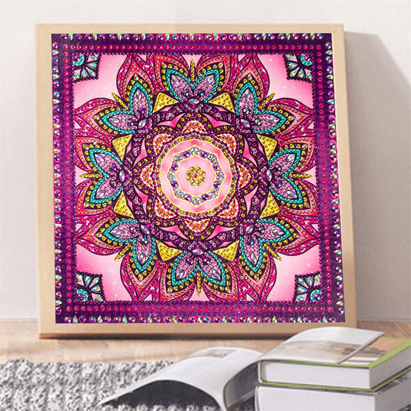 DIY 5D Mosaic Mandala Flower Part Special Shape Diamond Painting Kit (B073)