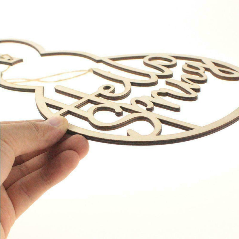 Wooden Hello Spring Wreath Sign Easter Bunny Wreath Spring Decor Wedding I8D6